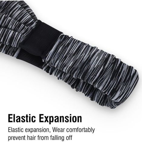 Bandeau de sport pour vélo, tennis, cyclisme, extensible et respirant, rayé gris (1/5)