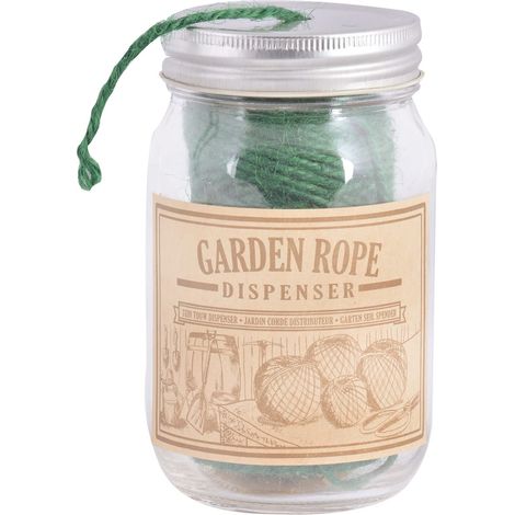 Esschert Design Garten Basics Sisalschnur Grün im Spenderglas ca. 55 Meter (1/2)