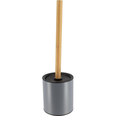 Toilettenbürste aus metall mit bambusstab - bambusgrau - Tendance