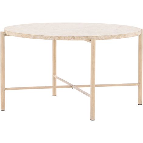 Table Basse en Pierre "Sandhamn" 70cm Beige