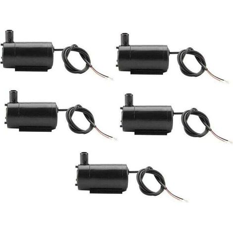 5pcs Mini Pompe à Eau, Pompe Submersible 3W 220V DC 3V-5V en Plastique pour Réservoir de Poissons Fontaine Aquarium (1/4)