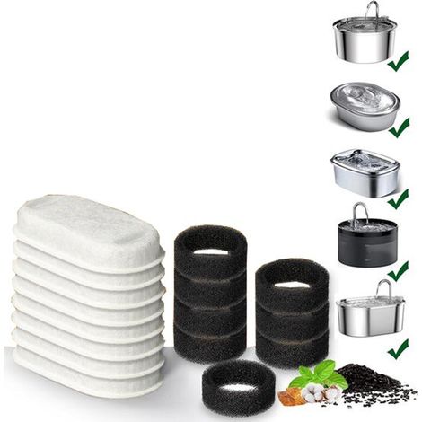 Katzenwassernapffilter, 16er-Pack, für PETLIBRO Edelstahl 67 oz/2 Liter verstellbare Haustier- und Hundewassernäpfe (8+8er-Pack) (1/5)