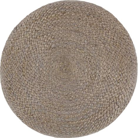 Pouf fait à la main Gris clair 45 x 30 cm Jute (1/3)