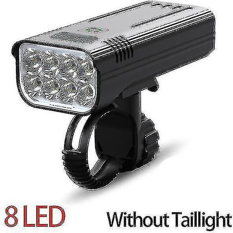 30.000 Lumen LED-Fahrradscheinwerfer, 10.000 mAh USB-Akku, wasserdicht, mit LED-Akku und Fronttaschenlampe. (1/4)