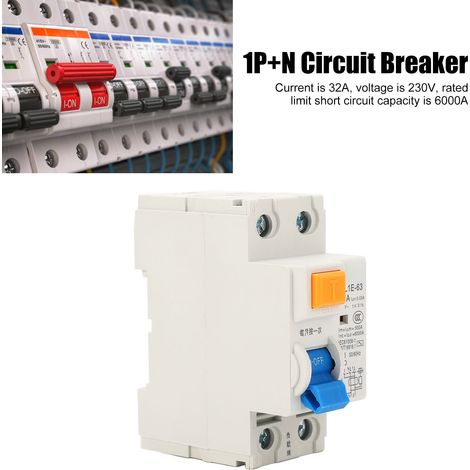 Disjoncteur différentiel miniature 1P+N 32A 230V, boîtier PC ignifugé, protection contre les fuites, modèle compact (1/5)