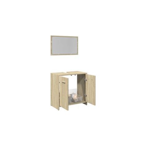 Ensemble de meubles de salle de bain 2 pcs chêne sonoma (1/5)