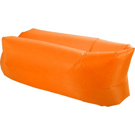 Fauteuil gonflable portable et pliable, confortable et confortable, avec sac de rangement pour le camping (orange). (1/5)