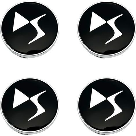 4 Pièces Auto 60mm Cache Moyeux pour Citroen DS3 DS4 DS6. Enjoliveurs de Roue Capuchon Centre Accessoires Extérieurs Voiture 3D Logo Noir