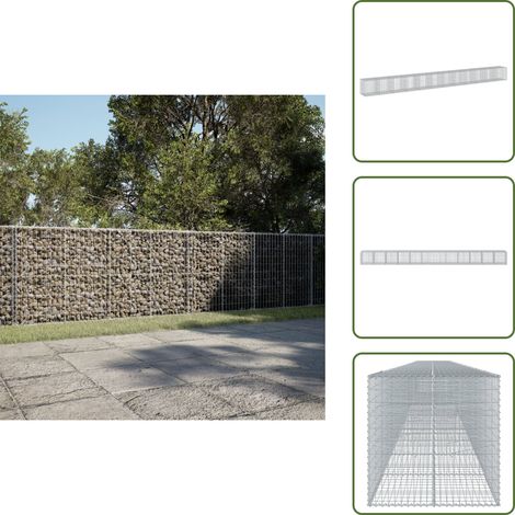 vidaXL Gabione mit Deckel 1200x100x100 cm Verzinktes Eisen (1/5)