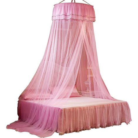Moustiquaire de lit,Grande moustiquaire Insectes Protection Moustiquaire Protection Anti-Insectes, Facile à Installer, Convient pour pour Lit Simple, Lit Doubl Moustiquaire (Rose) (1/5)