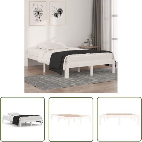 Maison Exclusive Massivholzbett Weiß 120x190 cm (1/5)