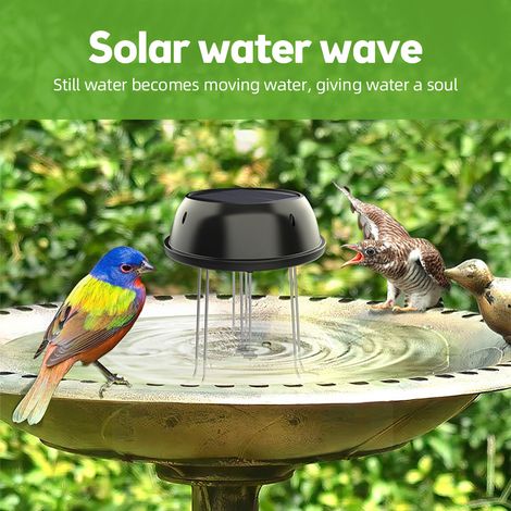 Oxygénateur Solaire Agitateur pour Bassins de Jardins et Oiseaux - Agitateur d'eau sans Batterie à Panneau Solaire 5V 0.5W ABS + Métal Noir 130x120mm avec Support U/L (1/5)