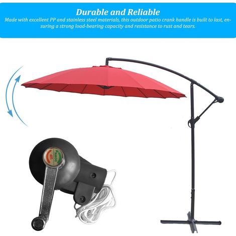 Kurbelgriff für Terrassenschirme, 43 mm Durchmesser, robust, rostfrei, universell drehbar, abnehmbarer Griff, für Sonnenschirme, Terrassenschirme, Ersatzteil (1/5)