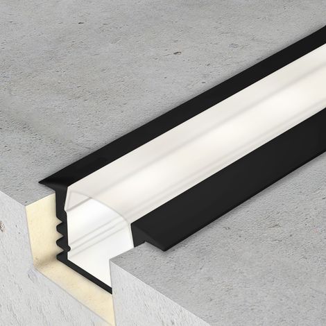 IluminaShop - Perfil de Aluminio Pladur Lacado Negro 2 Metros Negro (1/2)