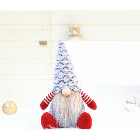 GNOME de Noël, Peluche GNOME pour Noël Ornements Suédois, Poupées de Noël en Peluche,Père Noël Scandinave Décorations, Figurine Elfe Poupée De Noël Ornement Décor(201925 grey) (1/3)