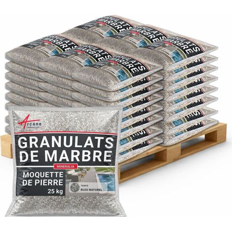 Granulats moquette de pierre marbre - Drainant & haute résistance - 1200 kg (jusqu'à 72 m²) Bleu Naturel - ARCANE INDUSTRIES