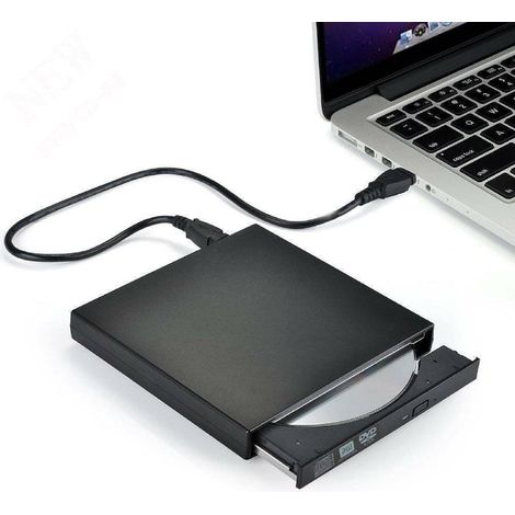 Trintion External CD DVD Drive USB 2.0 Slim Portable CD Reader High Speed DVD Writer for Laptop Desktop PC Windows Mac OS Macbook Pro Black (1/5)