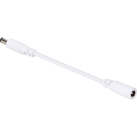 HQ-Power Cable alargador, 24 V CC, 3 A, clavija de CC de 5,5 x 2,1 mm, macho-hembra, 20 AWG, 2 m, blanco (1/3)
