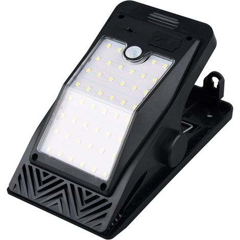 Lampe multifonction à clip avec capteur de lumière, à énergie solaire, lumière de sécurité, étanche, légère, pour clôture, mur, garage, patio, parasol (1/5)