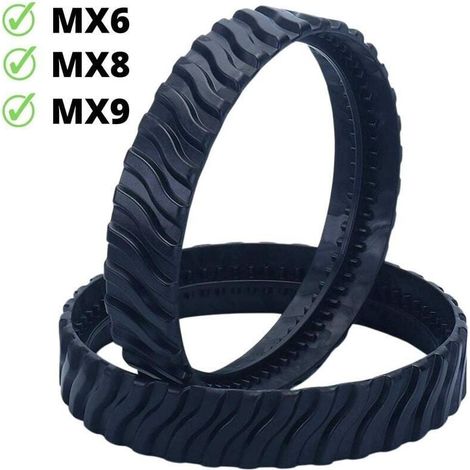 2 chenilles adaptables pour Zodiac MX6 MX8 MX9, pneus de Robot Nettoyeur Piscine Baracuda R0526100 (1/5)