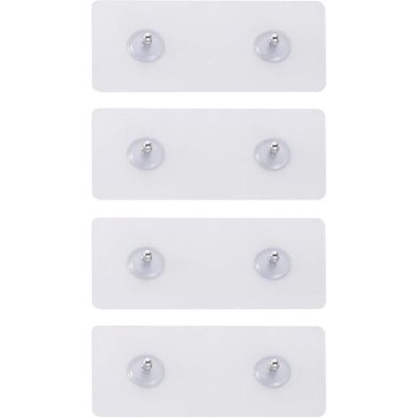 4 PiècesAdhésif sans Perçage Adhesive Accessoire Salle de Bain pour Étagère de Douche d'angle Montage Mural Adhésives de Remplacement Transparents