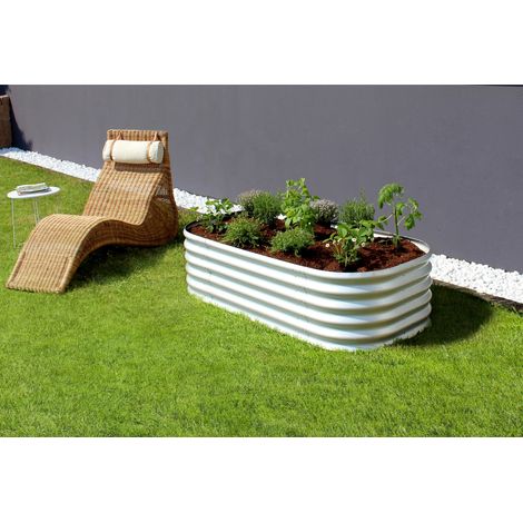 Vitavia Hochbeet "Terra 401", aluminium blank, 40 cm, Modell "Basic" (1/4)