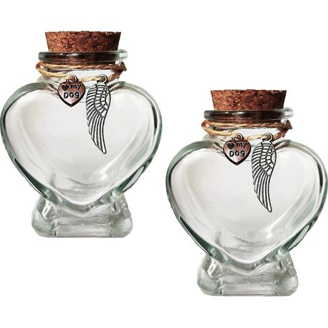 Bouteille commémorative pour animaux de compagnie (2 pièces) - Souvenir en fourrure - Urnes funéraires - Convient aux chiens et aux chats (1/5)