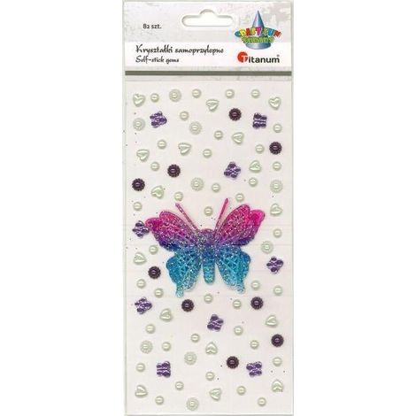 Papillons en cristaux autocollants 3D 75 x 60 mm, lot de 82 pièces