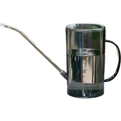 Universelle 1-Liter-Gießkanne mit langem Ausguss, inklusive Gartenschaufel-Set, geeignet für Innen- und Außenpflanzen, Blumen und Bürogebrauch (Grau)