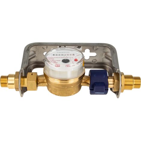 Einstrahlzähler ETK Kombi-Set (Warmwasser) bis 90 Grad Länge 110 mm, inkl. Bügel Edelstahl 1/2 Zoll, Plombierschelle