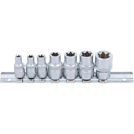 Jeu de Douilles 7 pcs - 6,3 mm (1/4) 10 mm (3/8), E6 - E16 - Acier Résistant - Polyvalence et Précision - D-Work