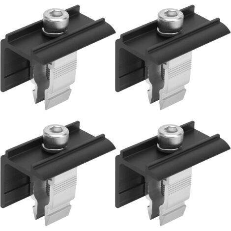 Kit de Fixation pour Panneau Solaire 4 pièces en Alliage d'Aluminium - Design Rapide et Sans Vis - Support Solide pour Toit, Camping, Voiture, Bateau - Résistant à la Corrosion et Installation Facile