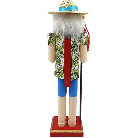 Casse-noisettes en bois uniques, figurines de Noël 38 cm, Père Noël de plage, porte-bonheur (1/4)