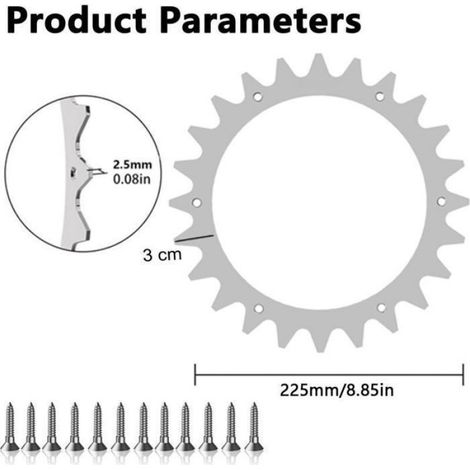 Enowelir Crampons En Acier Inoxydable Pour Tondeuse Robot Worx L Roue 225mm Avec 12 Vis Pour Pelouse Femeo (1/3)