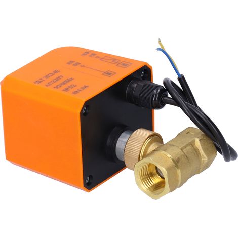 Vanne à bille motorisée DN15 en laiton, électrovanne 2 voies, robinet électrique 2 fils AC220V (1/5)