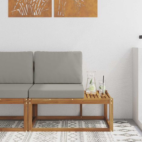 vidaXL Divano da Esterno con cuscino Naturale 91 x 63 x 73 cm