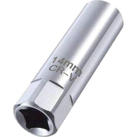 Chiave per candele da 14 mm - 12 punte, a parete sottile, magnetica, ideale per auto, camion e moto.