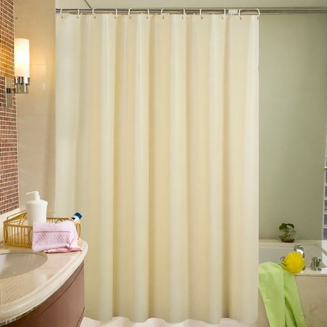 Cortina de ducha de PEVA de 180x180 cm, impermeable, antimoho y con ojales reforzados para bañera. (1/5)