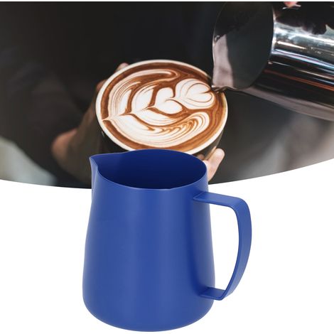 Pichet à café en acier inoxydable avec mousseur à lait et bec verseur anti-goutte pour la cuisine (400 ml) (1/5)