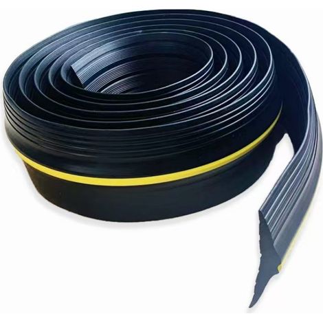 Joint de porte de garage, joint de bas de porte universel de 1 m (autocollant, résistant aux intempéries), joint en PVC renforcé et amélioré, noir (1/5)
