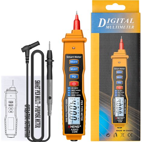 Digitales Stiftmultimeter mit 4000 Zählwerten und hintergrundbeleuchtetem LCD-Display