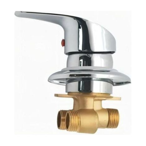 Tigrezy -Mitigeur Cabine de Douche Robinet de douche en laiton Inverseur de sortie Robinet mitigeur de douche chromé Connecteur G1/2 Mitigeur d'eau froide (1/4)