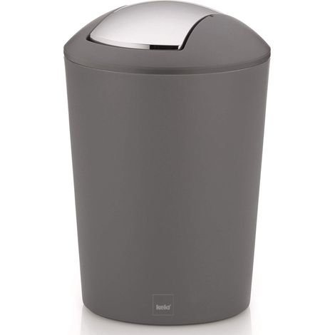 Kela 22302, Cestino con Coperchio Basculante, 5 l, Plastica, 'Marta', Grigio (1/5)