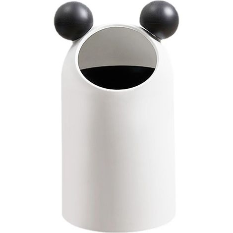 Poubelle à ouverture inclinée, grande capacité, design moderne, épaisseur renforcée, blanche, idéale pour la cuisine, la salle de bain, le bureau ou le salon.