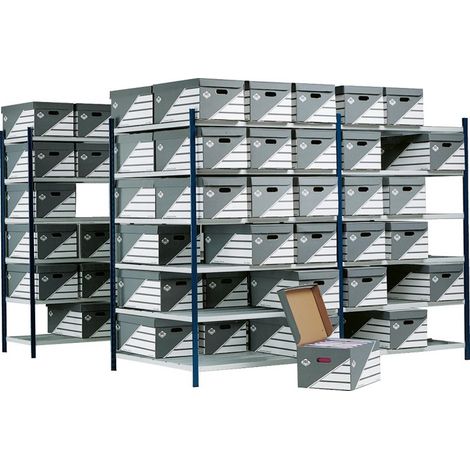 PROVOST - Rayonnage tubulaire Provost Prospace+ pour caisses d'archives - Module départ ou suivant, métal gris RAL 7016