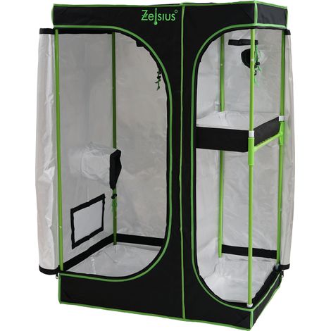 Zelsius Carpa de cultivo 160 x 120 x 205 cm negro/verde Cultivo de plantas de interior (1/5)