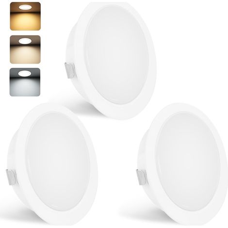 Spot LED Encastrable 230V 3W 3CCT IP44 Spotsplafond 55-58mm 3PCS Blanc 300LM LED Spots Extra Plat 15mm 3000K 4000K 6000K pour Chambre Couloir Salon Escaliers Salle de Bain (1/5)