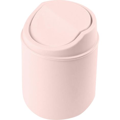 Mini Poubelle En Plastique, Petite Poubelle De Bureau Avec Couvercle Pivotant Pour La Maison, Le Bureau, La Cuisine, Table De Toilette, Chambre à Coucher, Salle Bain (Pink) (1/5)