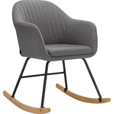 Naira-Fauteuil à bascule en tissu anthracite