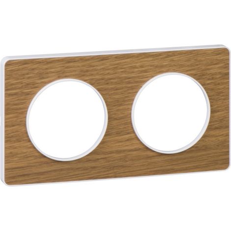 Schneider Electric – Plaque de finition 2 postes Touch – Série Odace – Bois naturel – H 85 mm, L 156 mm, P 10 mm – Indice IP21 (1/5)